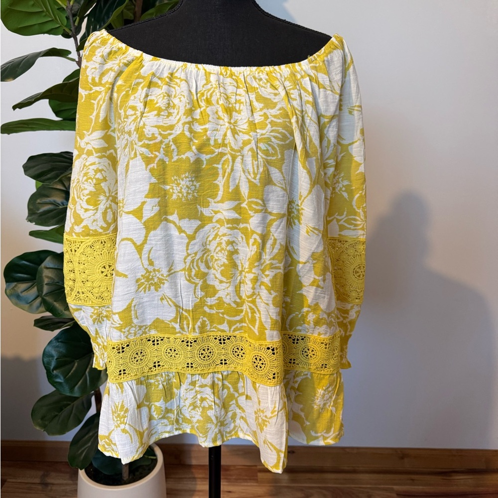 Mlle Gabrielle Yellow and White Floral Blouse